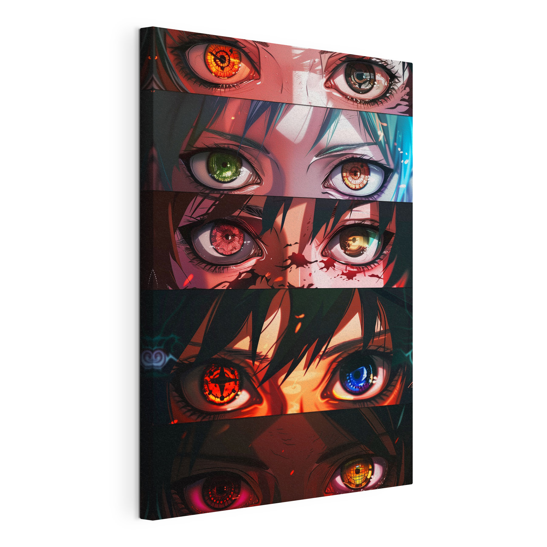 A collage of cartoon eyes