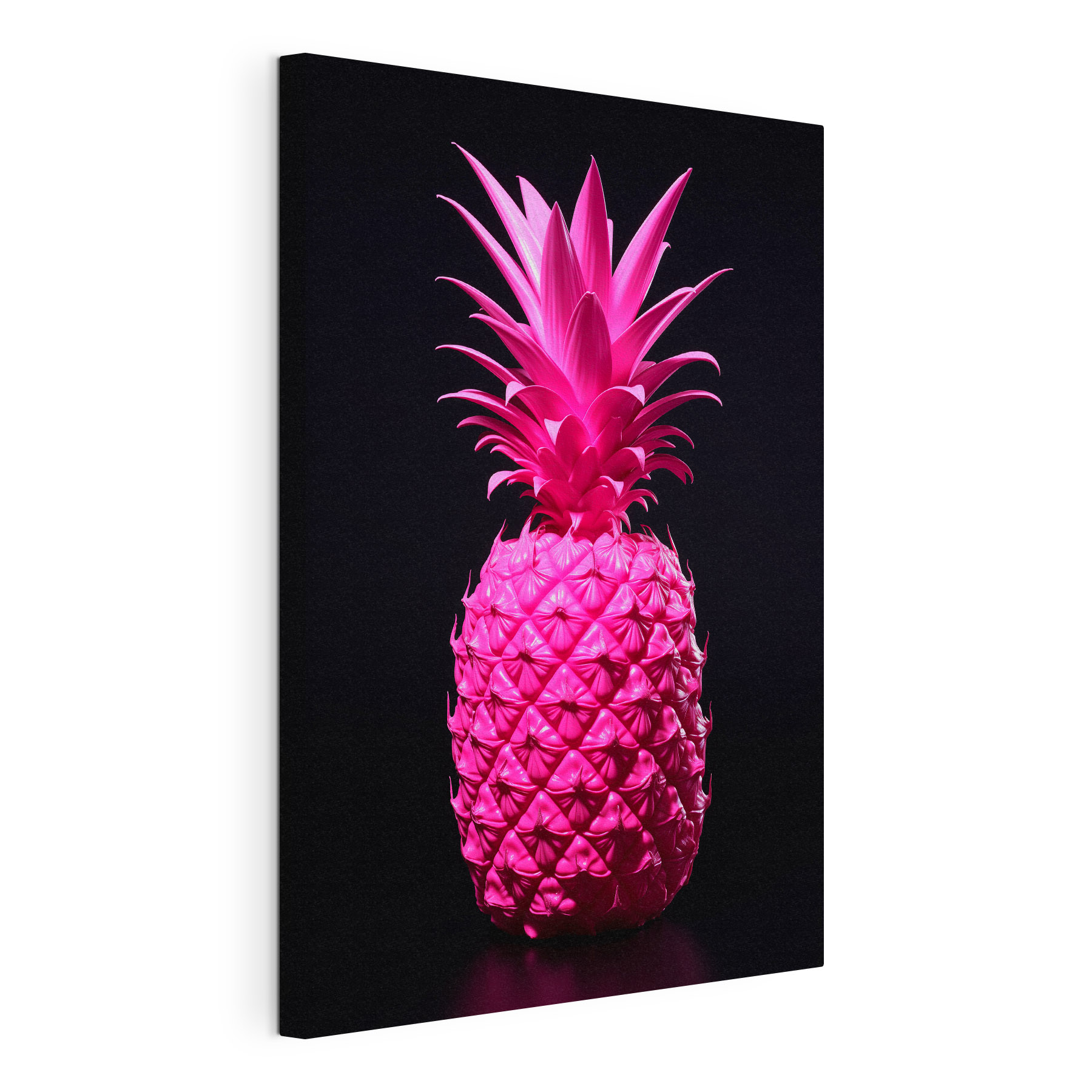 A pink pineapple with a black background A pink pineapple with a black background