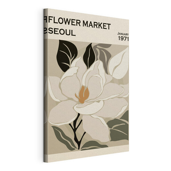 Quadri Quadri Un fiore bianco con foglie nere (COD: s37265)