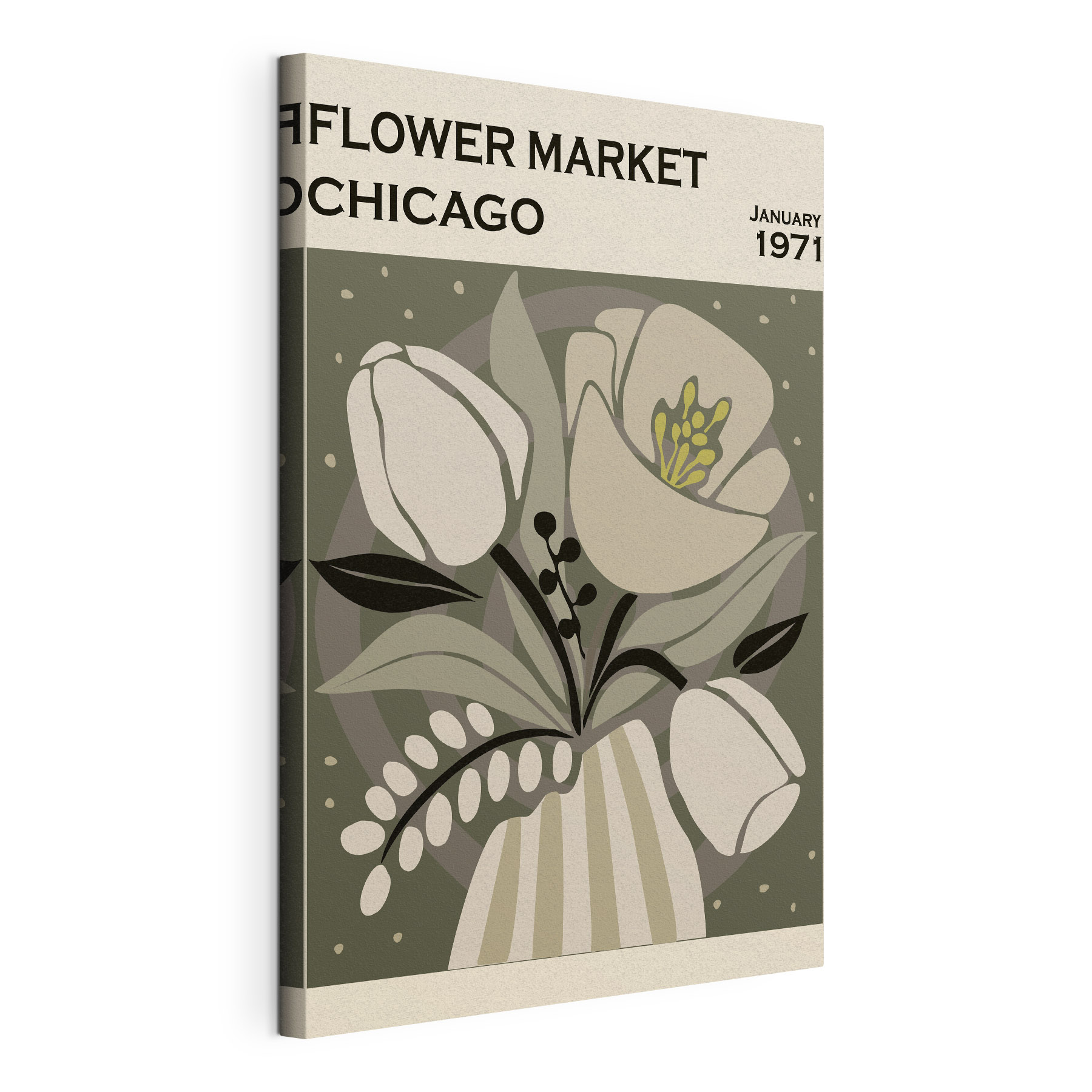 Vintage Chicago Flower Market Art