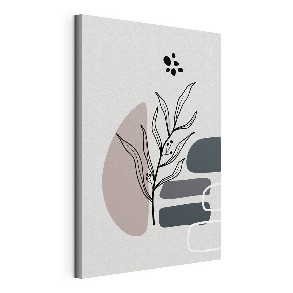 A plant with leaves and geometric shapes A plant with leaves and geometric shapes