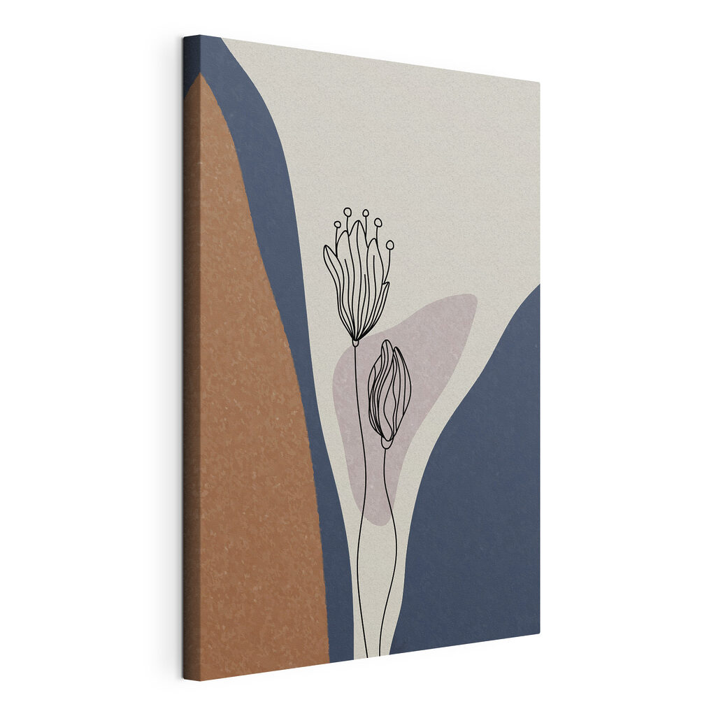 A drawing of flowers on a wall