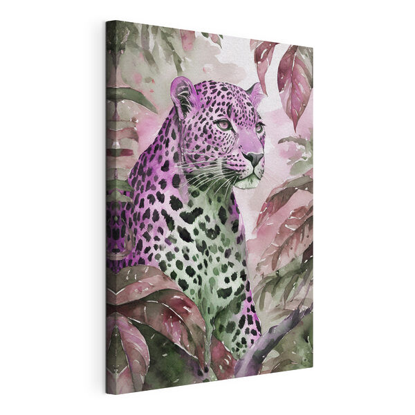 A watercolor painting of a leopard