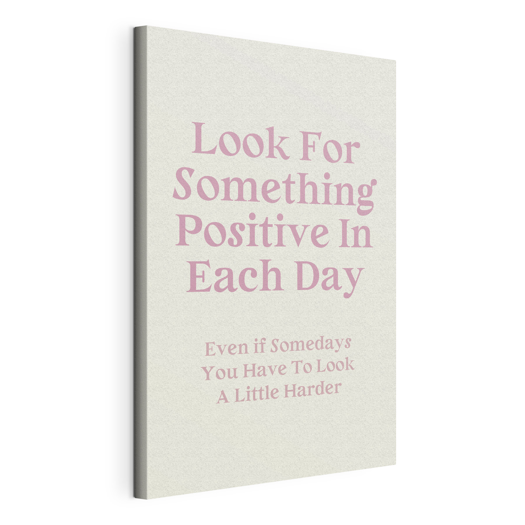 A white background with pink text