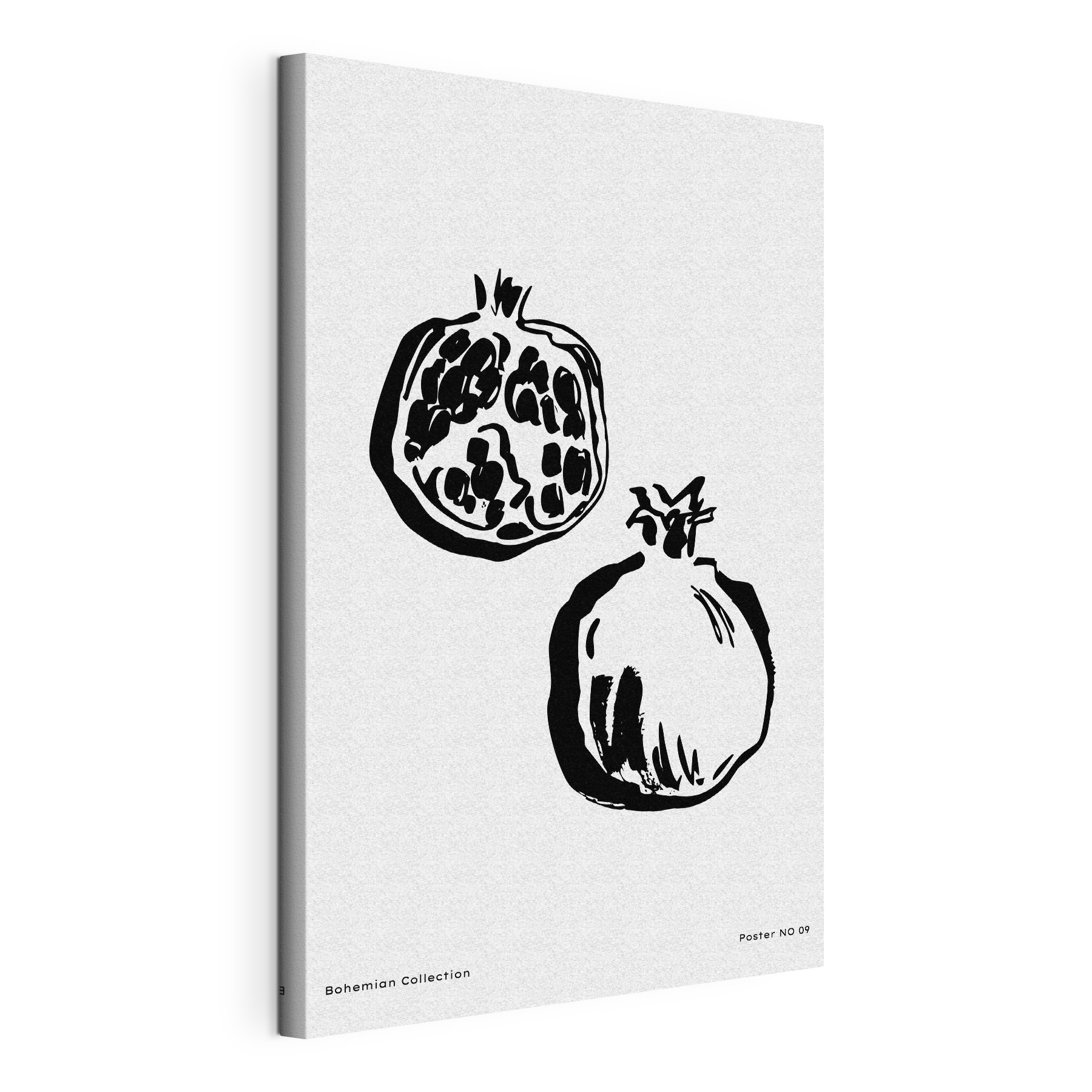 A drawing of a pomegranate