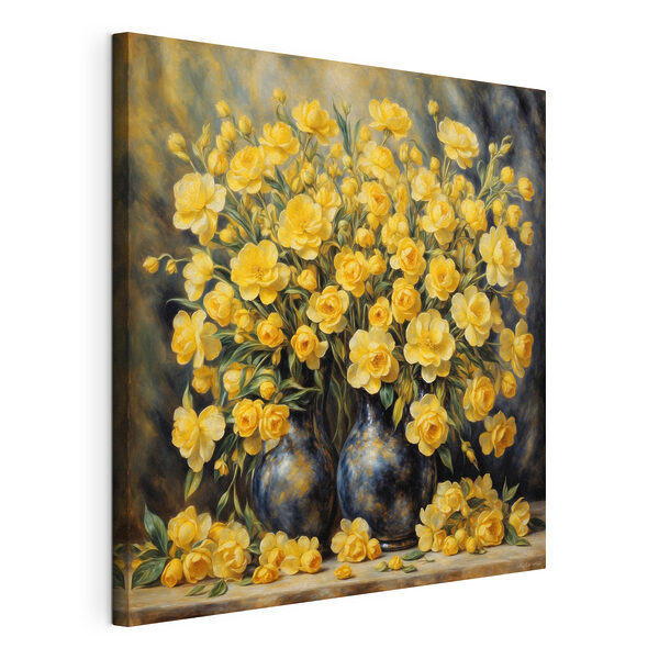 Quadri Quadri Un dipinto raffigurante dei fiori gialli in un vaso (COD: s37441)