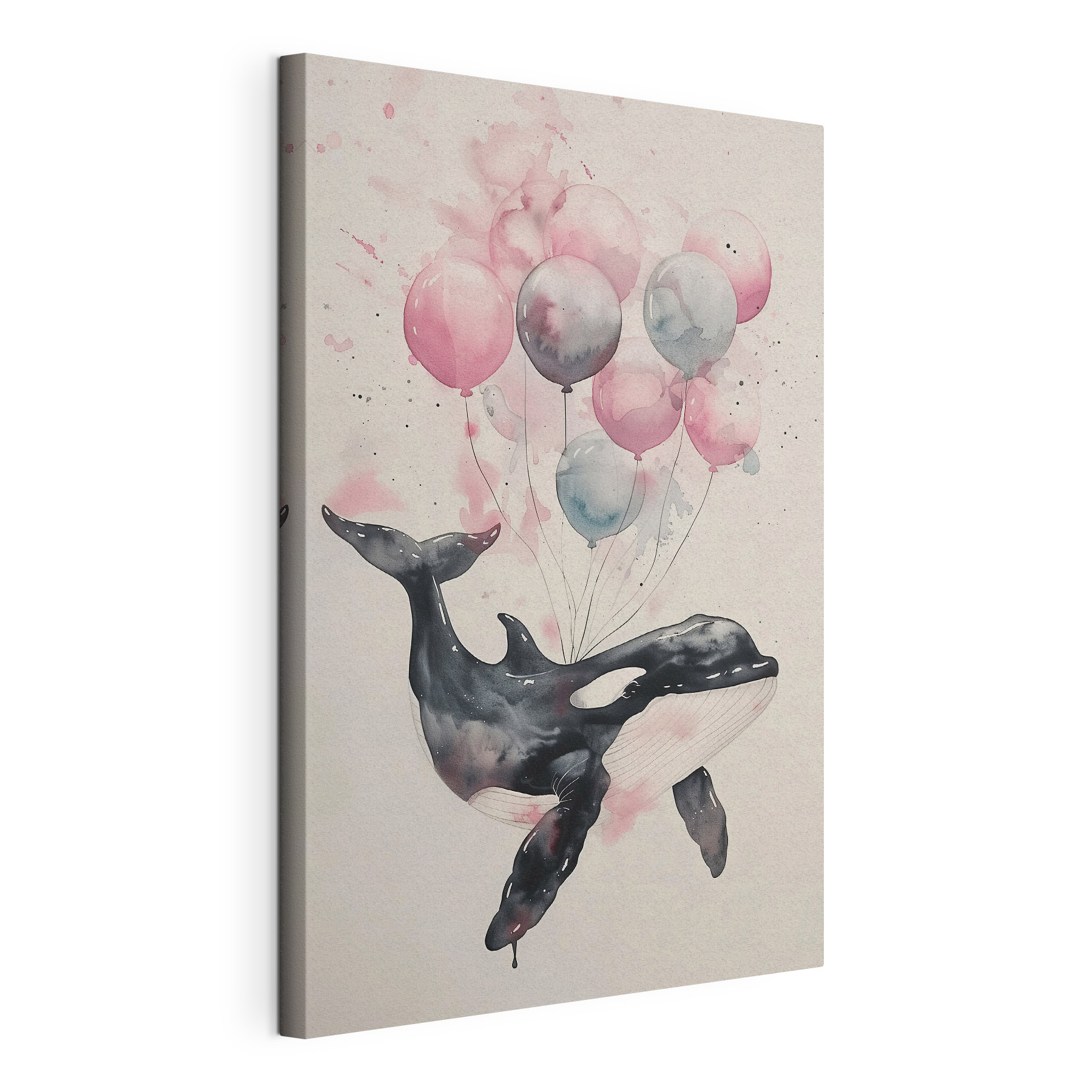 A whale with balloons on it