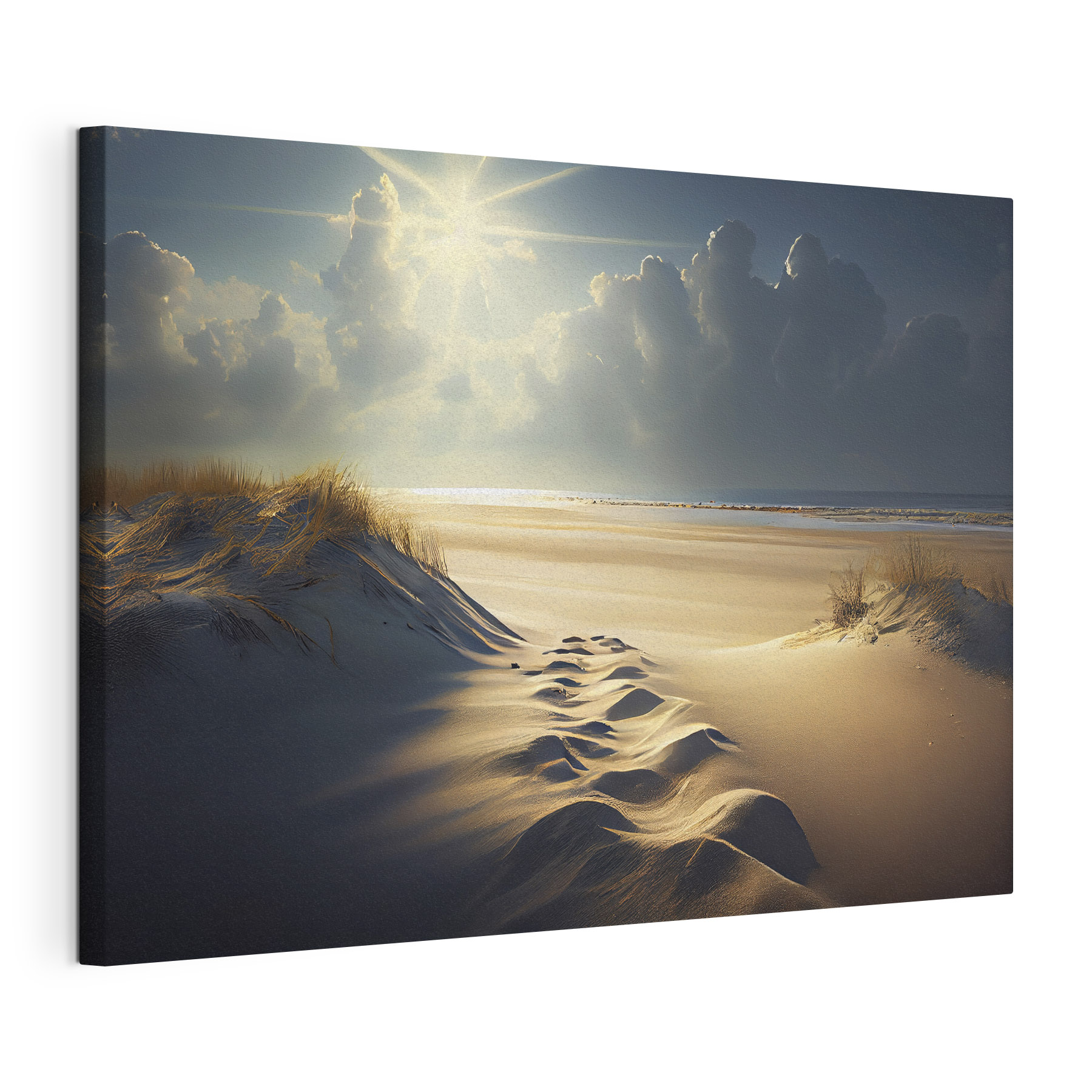 A snow covered path in a desert A snow covered path in a desert