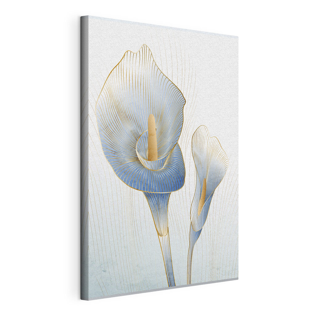 Elegant blue calla lilies in bloom