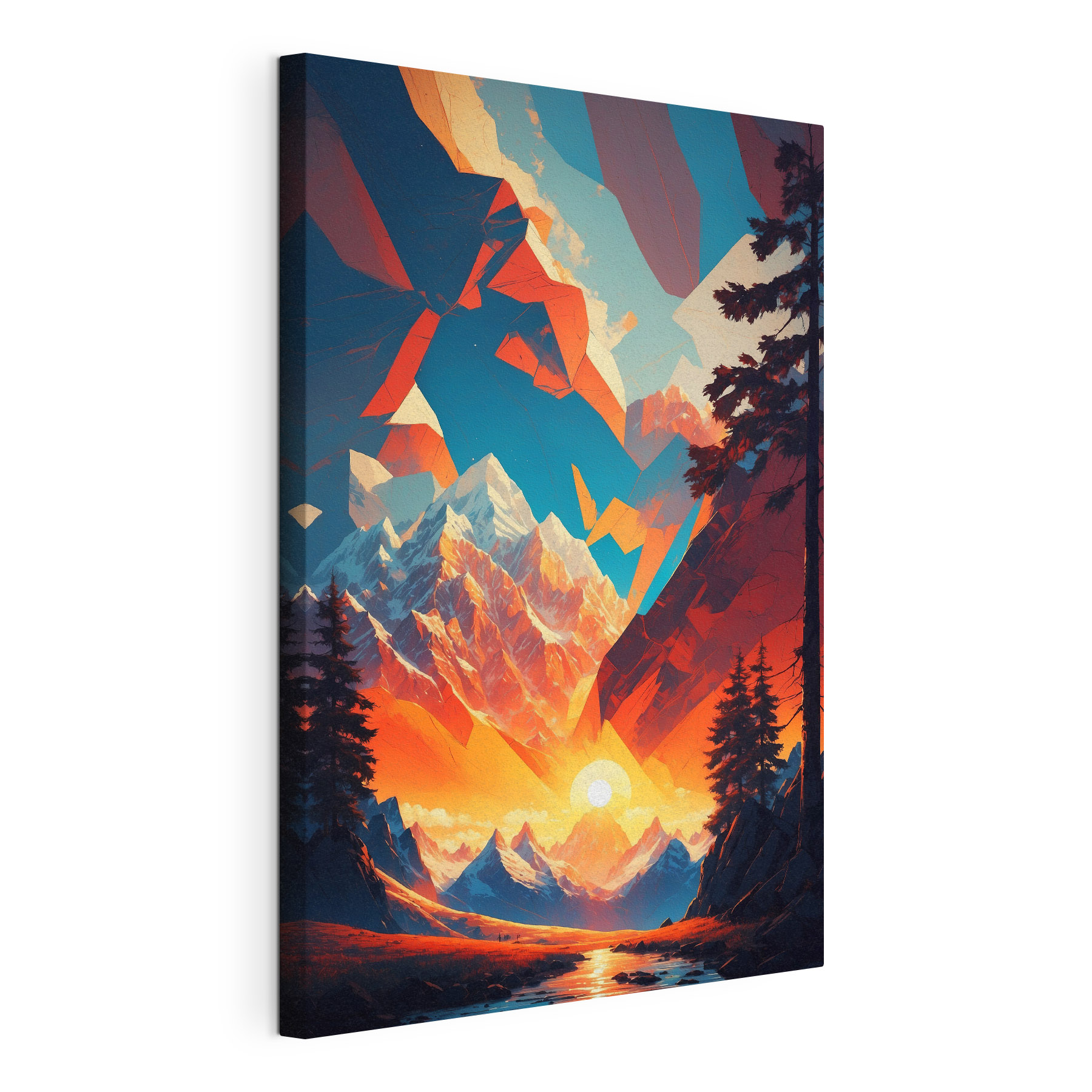 A mountain landscape with trees and mountains A mountain landscape with trees and mountains
