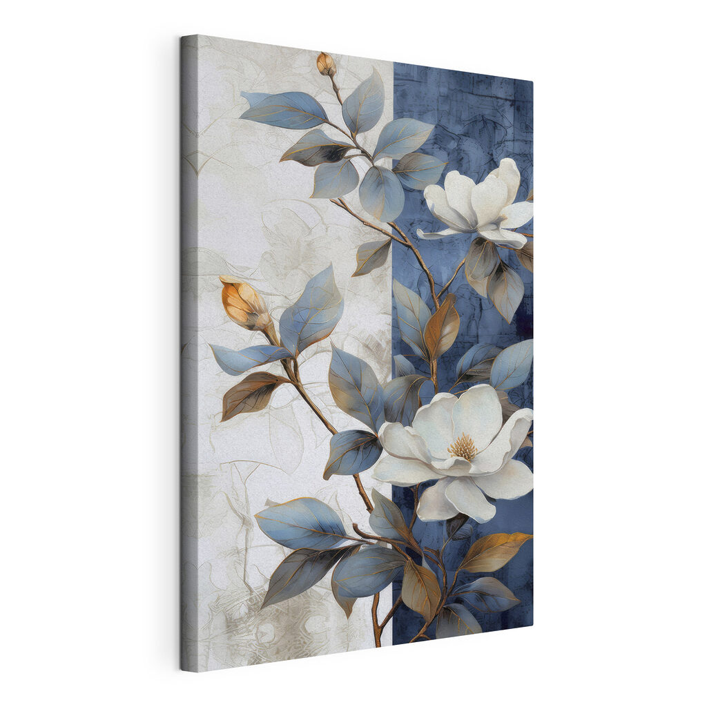 Elegant blooms against rich blue backdrop Elegant blooms against rich blue backdrop