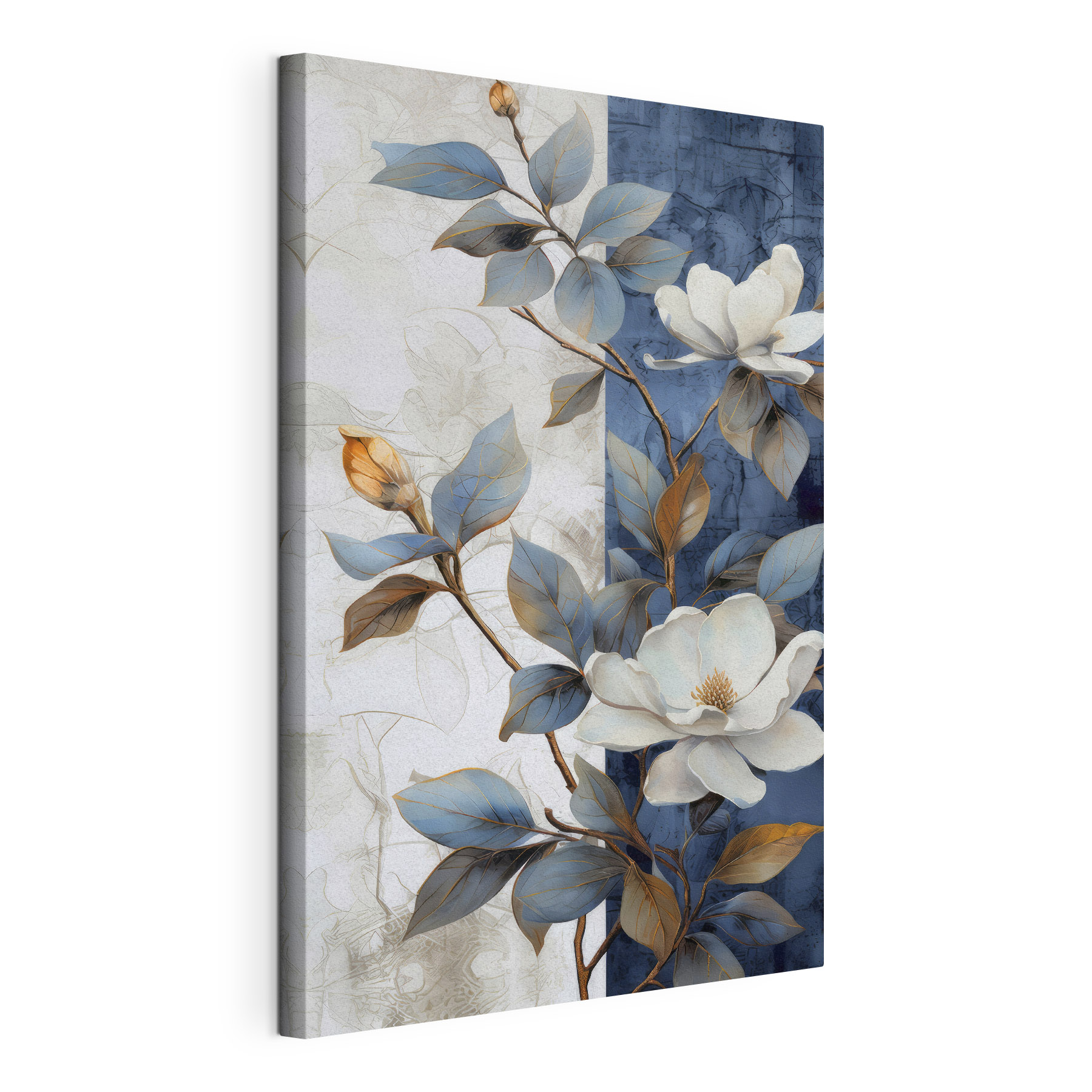 Elegant blooms against rich blue backdrop Elegant blooms against rich blue backdrop