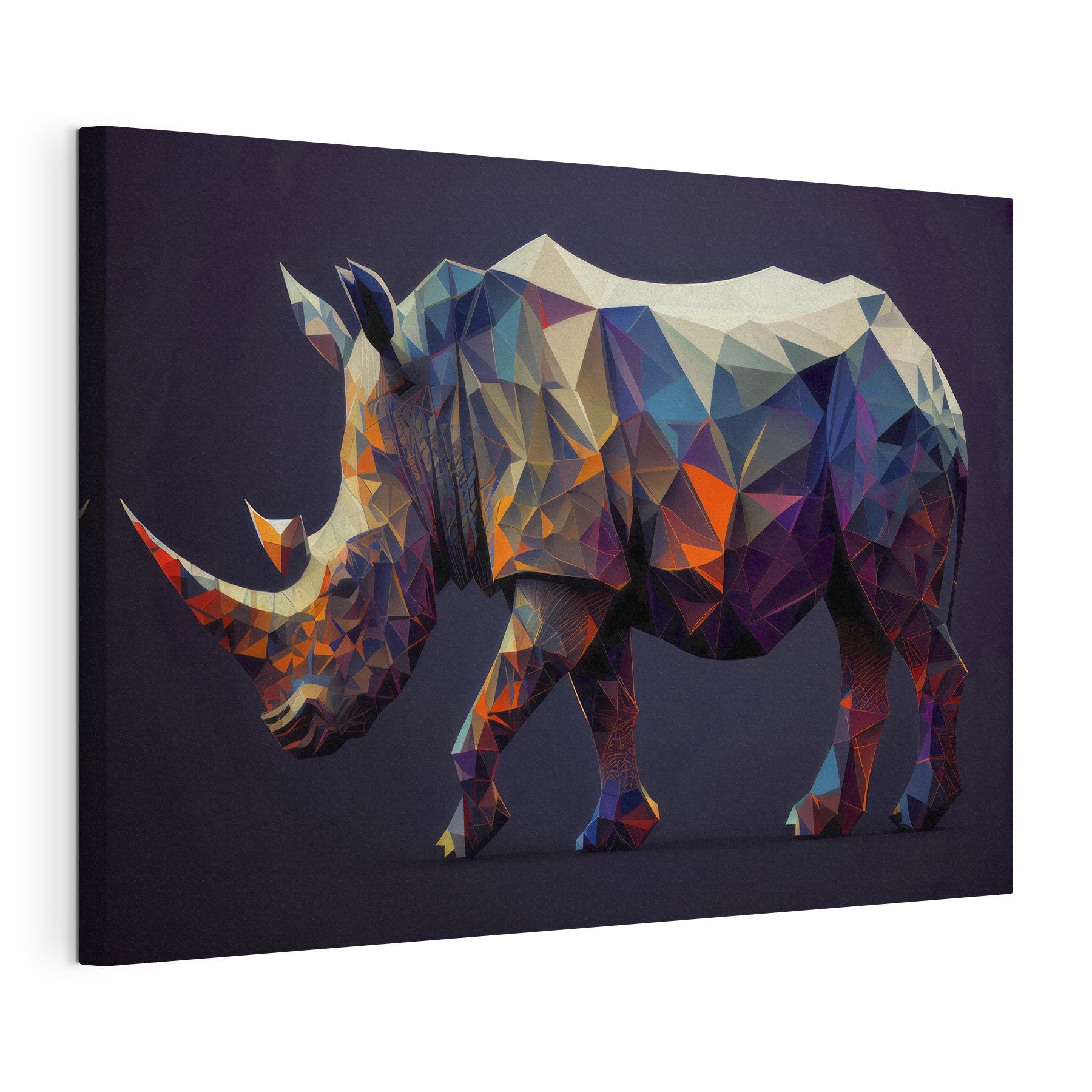 A colorful polygonal rhinoceros