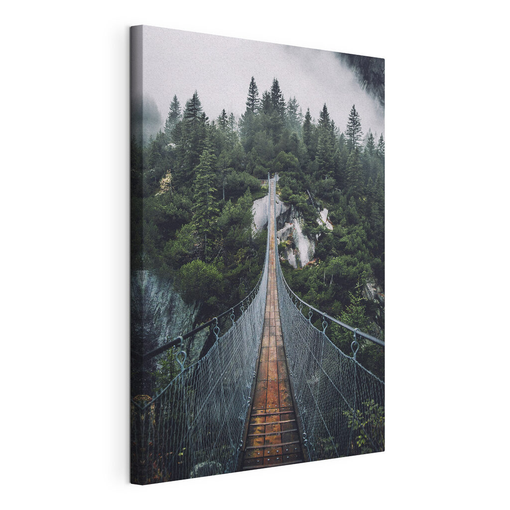 A suspension bridge over a cliff A suspension bridge over a cliff