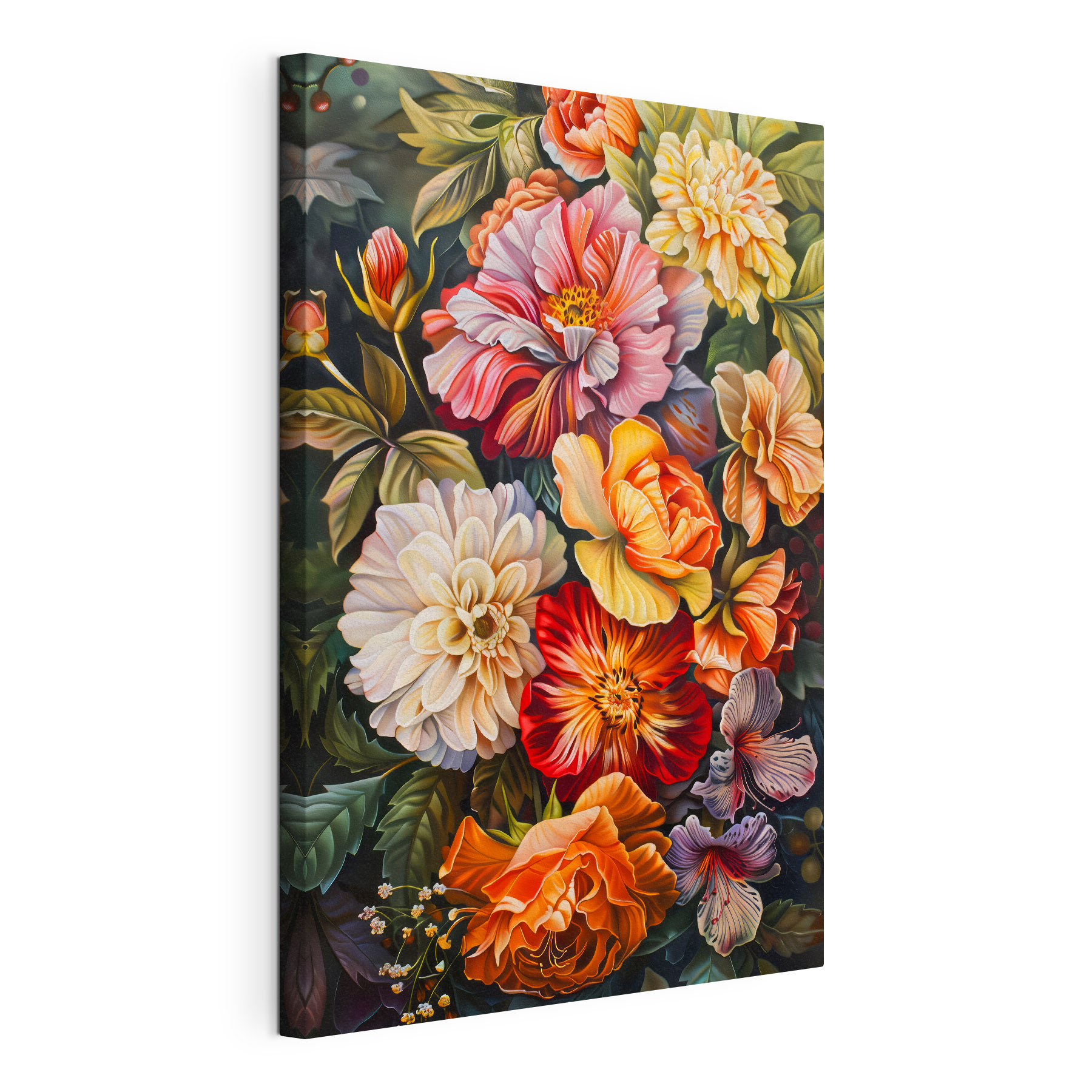 Vibrant blooms in a lush display Vibrant blooms in a lush display