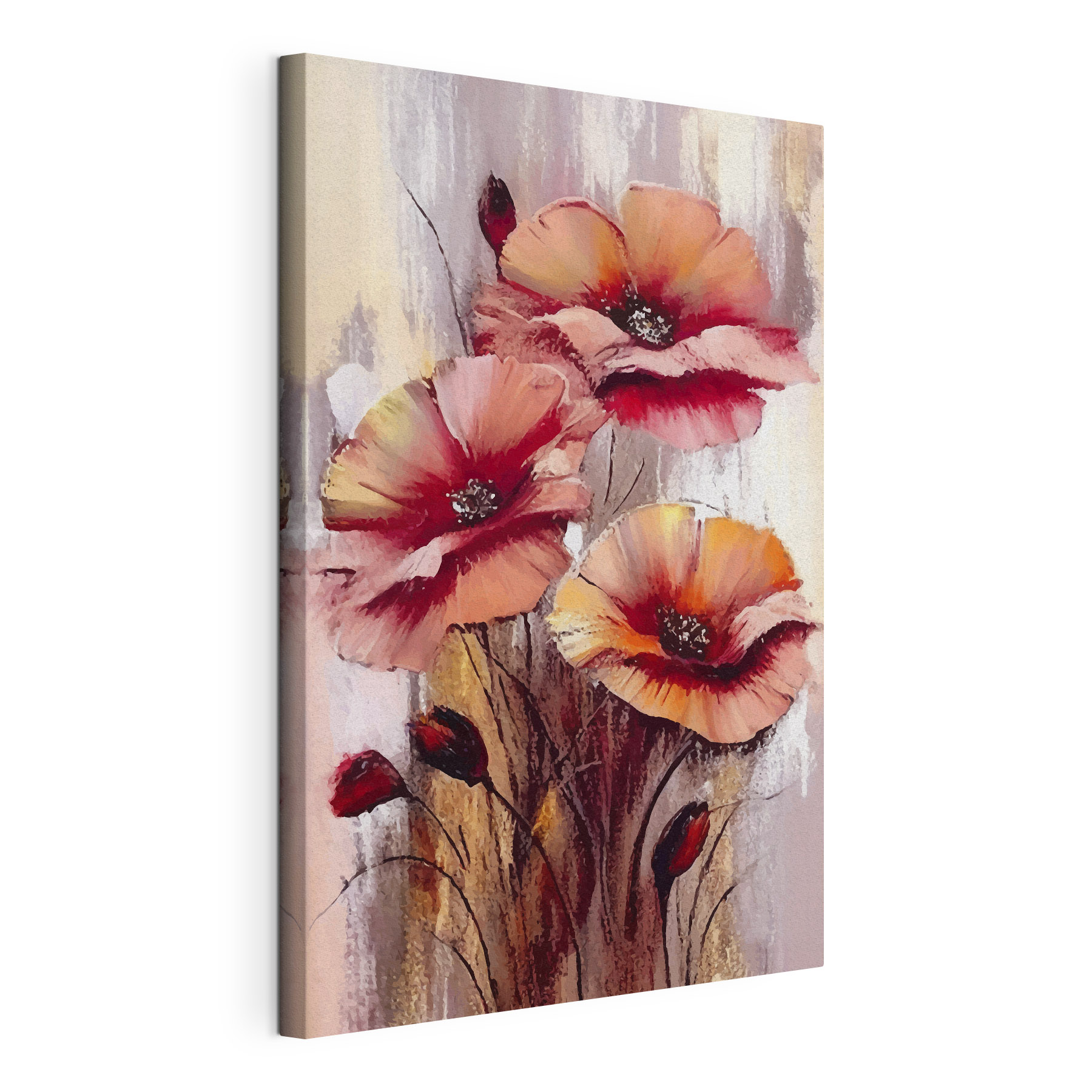 A painting of flowers on a white background