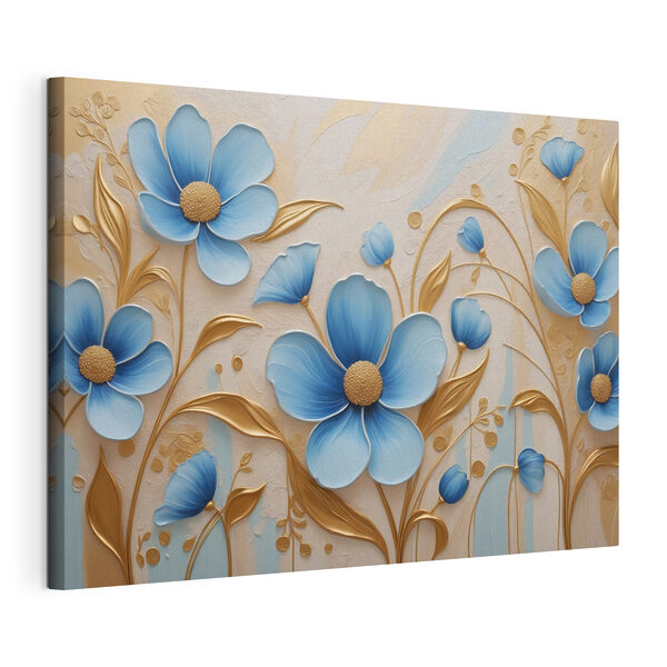 Eleganti fiori blu con tocchi color crema Quadri Eleganti fiori blu con tocchi color crema
