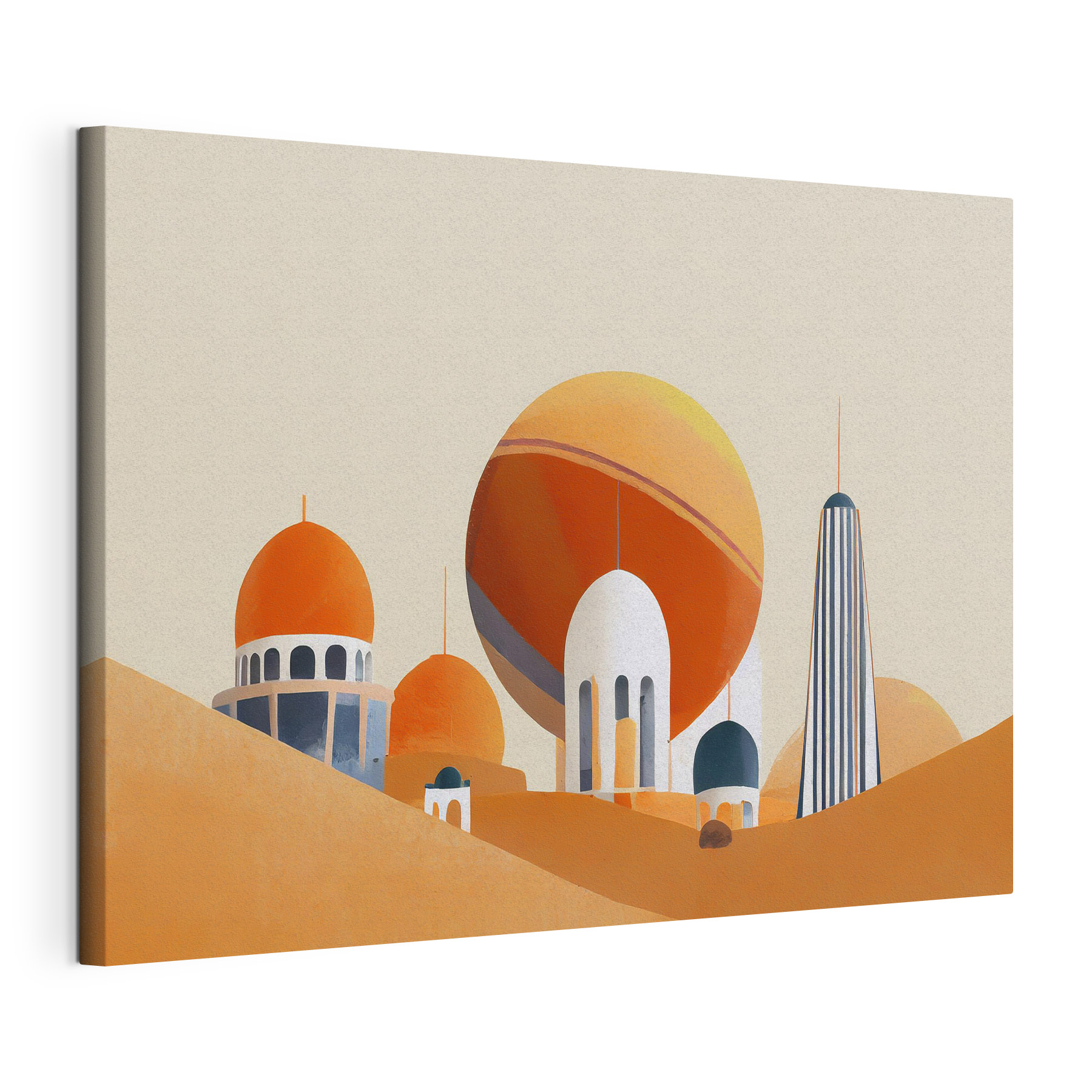 A painting of a city