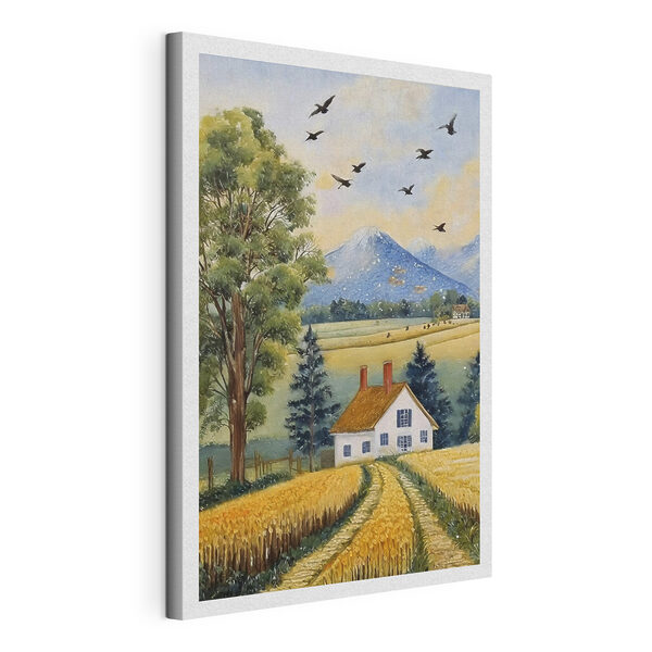 Quadri Un dipinto raffigurante una casa e un campo di grano (COD: s37824) Quadri Quadri Un dipinto raffigurante una casa e un campo di grano (COD: s37824)