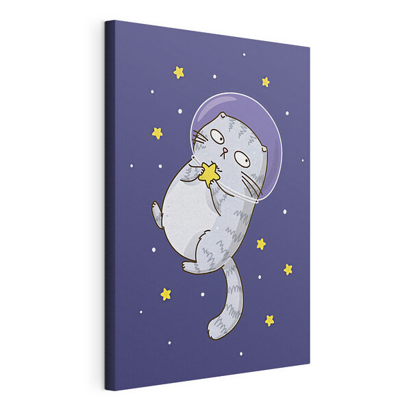 Quadri Quadri Una vignetta che raffigura un gatto nello spazio (COD: s37826)