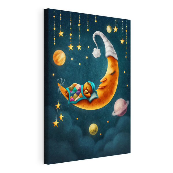 Quadri Una vignetta che raffigura un orso che dorme sulla luna (COD: s37837) Quadri Quadri Una vignetta che raffigura un orso che dorme sulla luna (COD: s37837)
