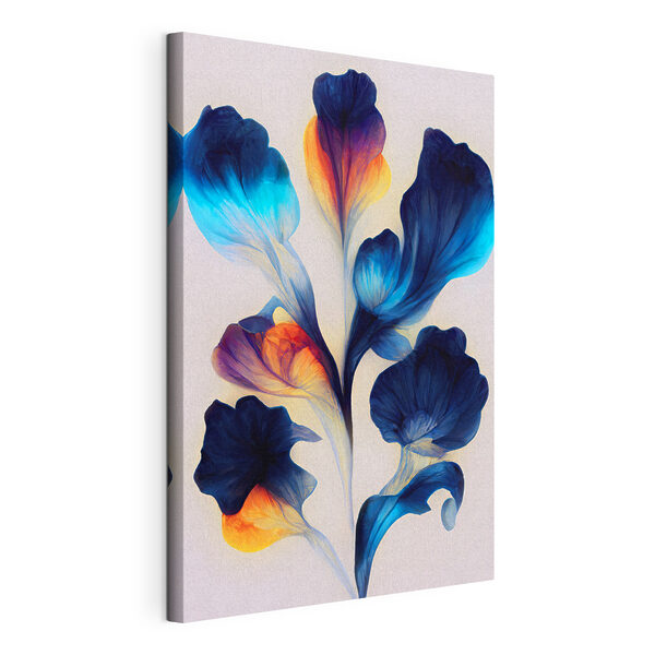 Un mazzo di fiori blu e arancioni Quadri Un mazzo di fiori blu e arancioni