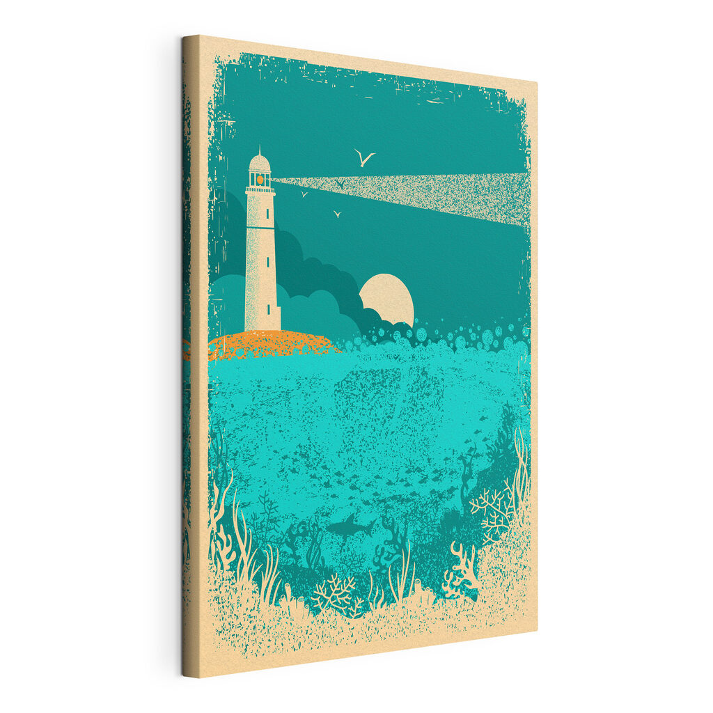 A poster of a lighthouse A poster of a lighthouse