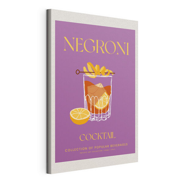 Un poster raffigurante una bevanda con fette d'arancia e un bastoncino Quadri Un poster raffigurante una bevanda con fette d'arancia e un bastoncino