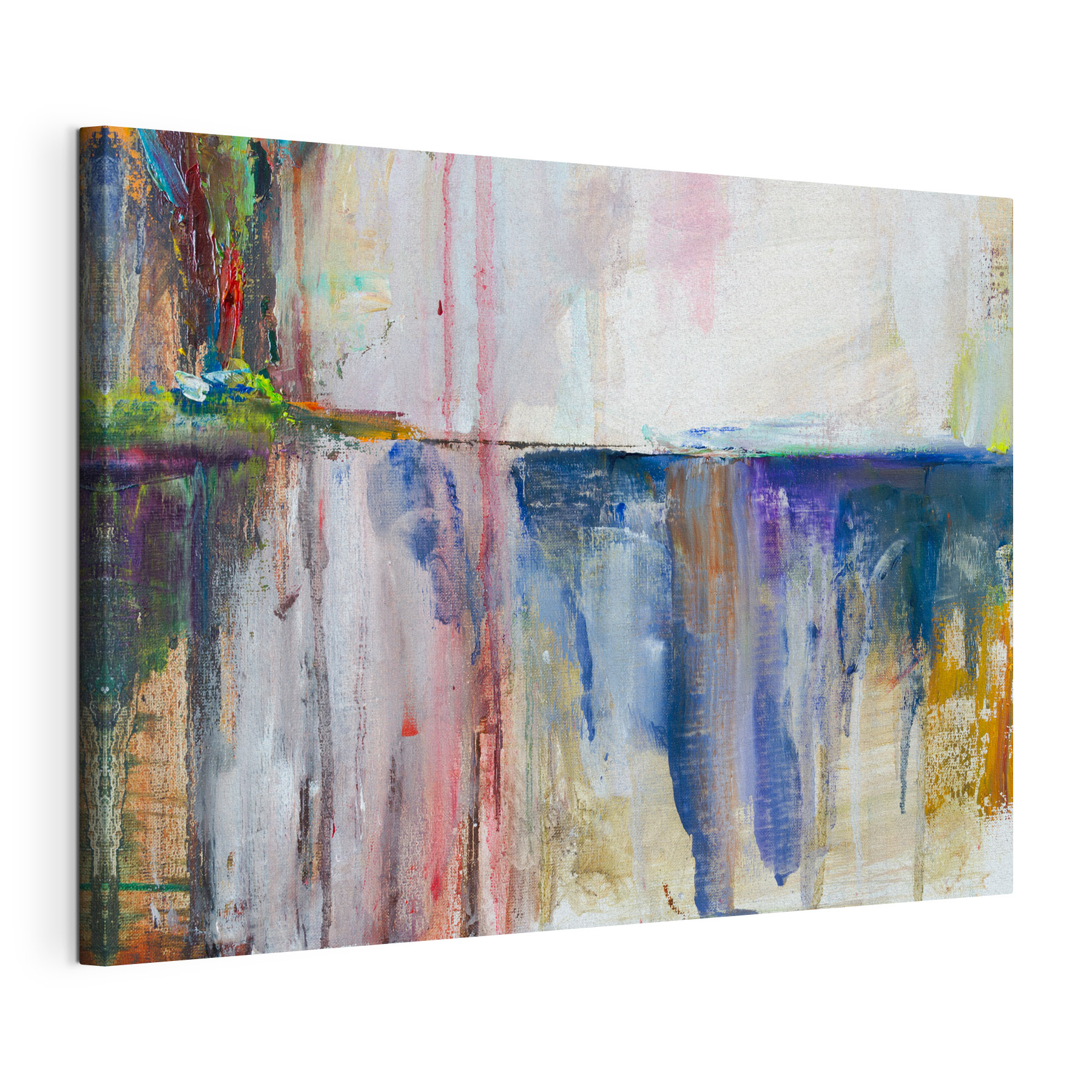 A painting of a person with different colors