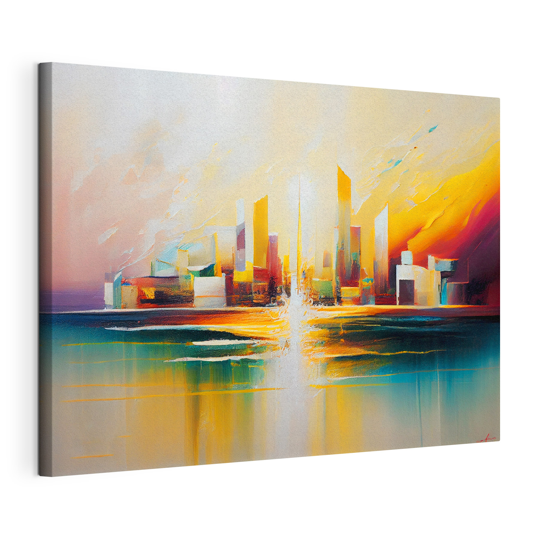 A painting of a city A painting of a city