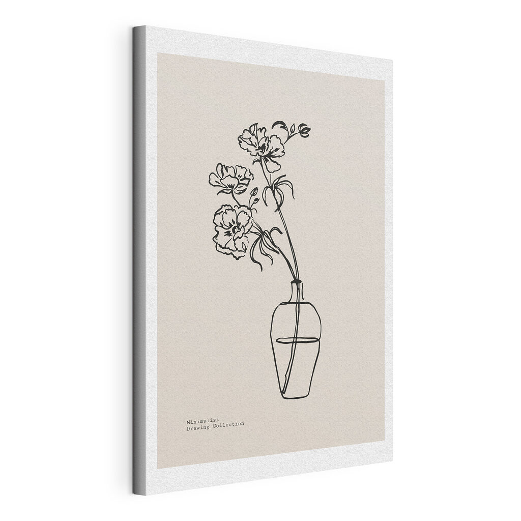 A drawing of flowers in a vase A drawing of flowers in a vase