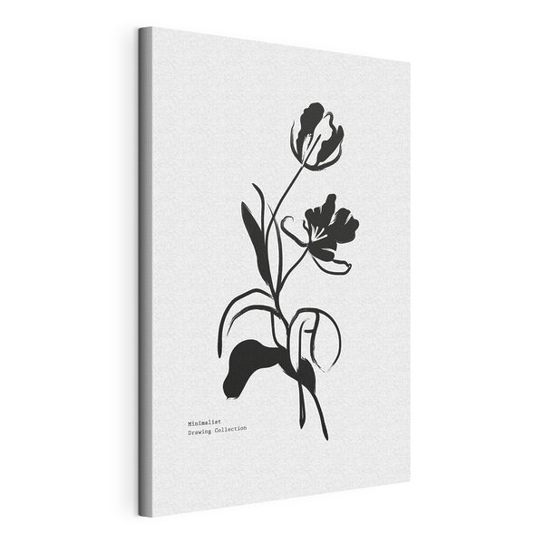 Quadri Quadri Un disegno in bianco e nero di un fiore (COD: s37928)