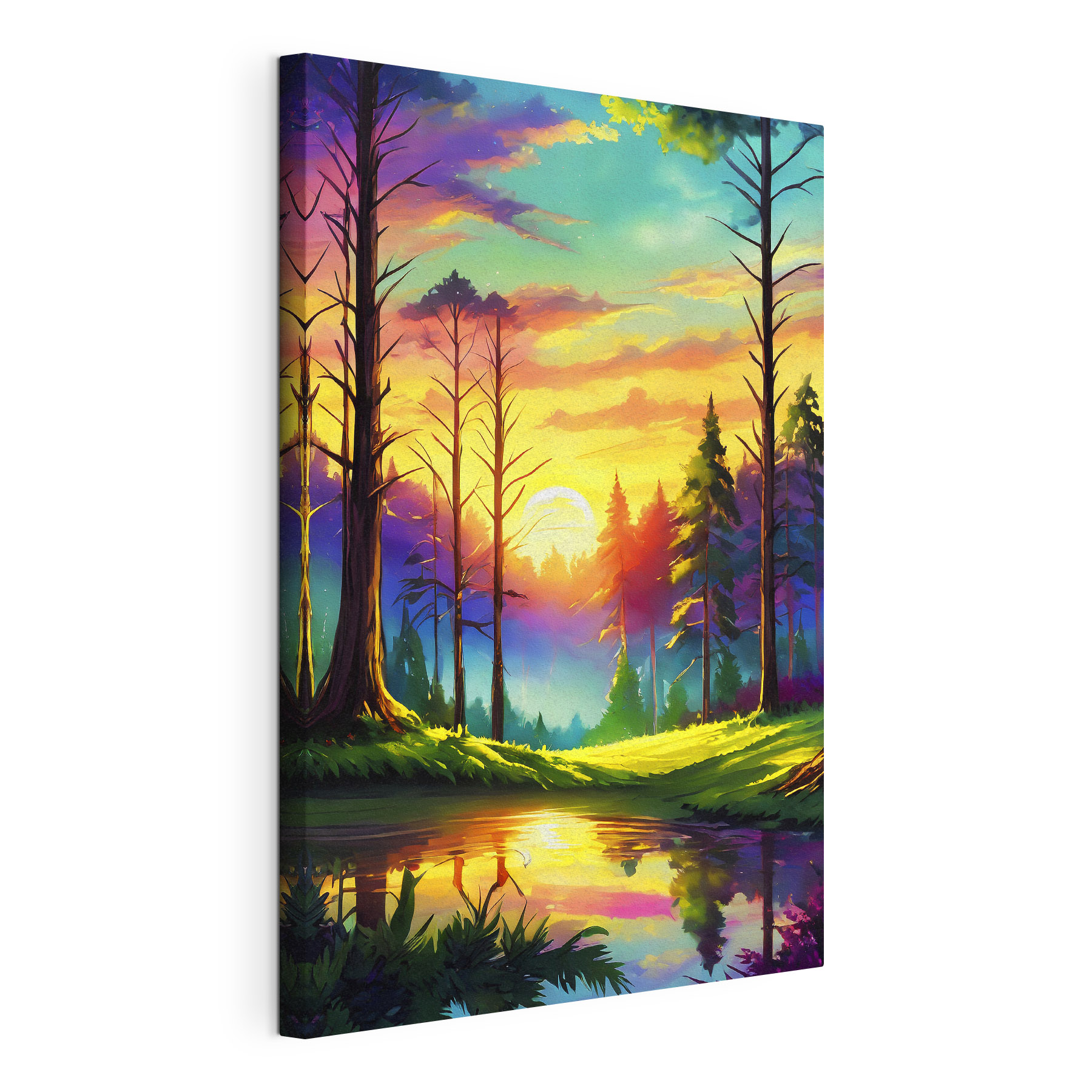 A sunset over a forest A sunset over a forest