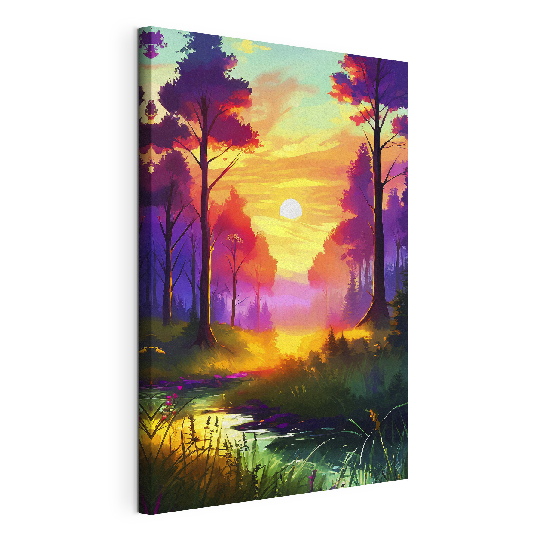 A sunset in a forest A sunset in a forest