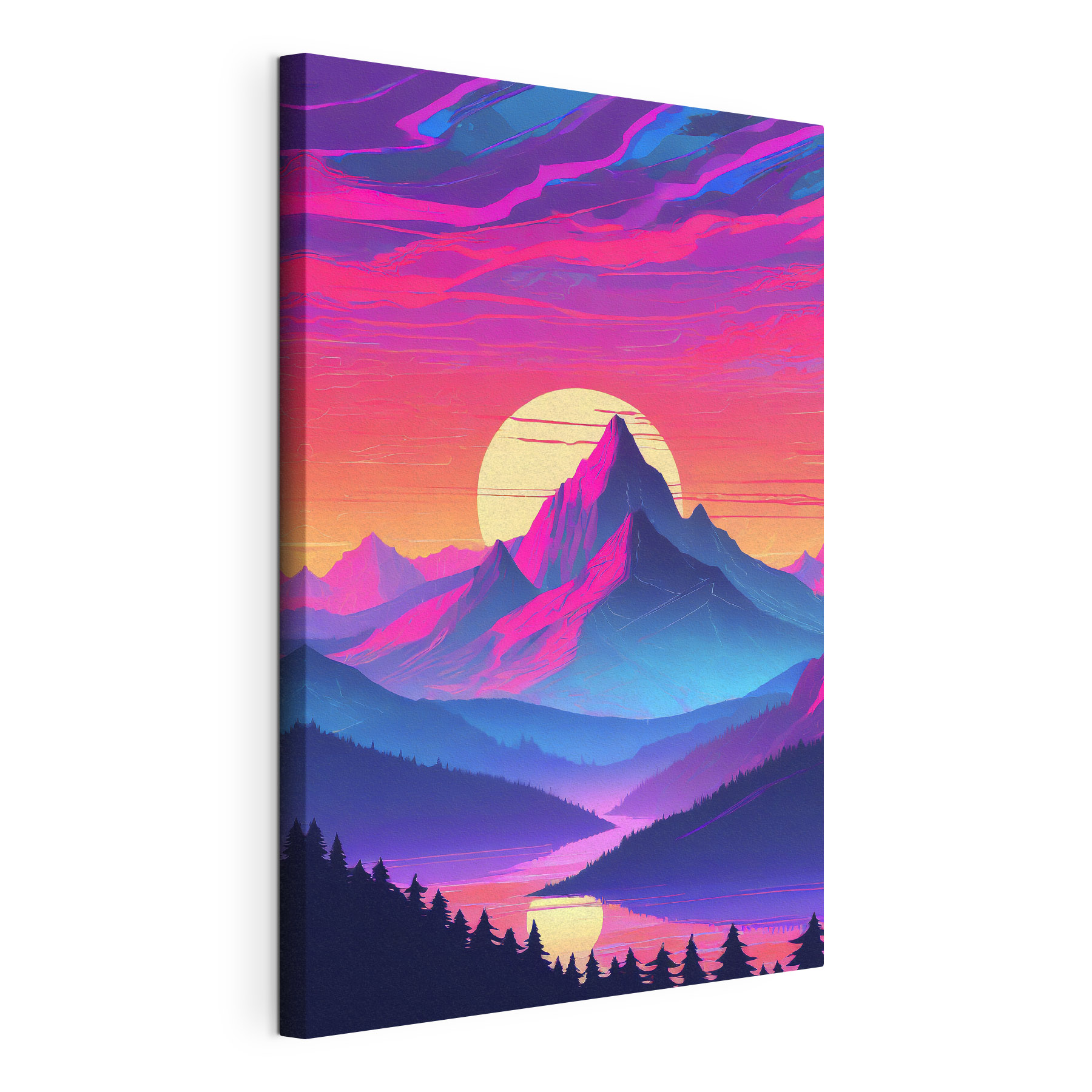 A landscape of mountains and trees A landscape of mountains and trees