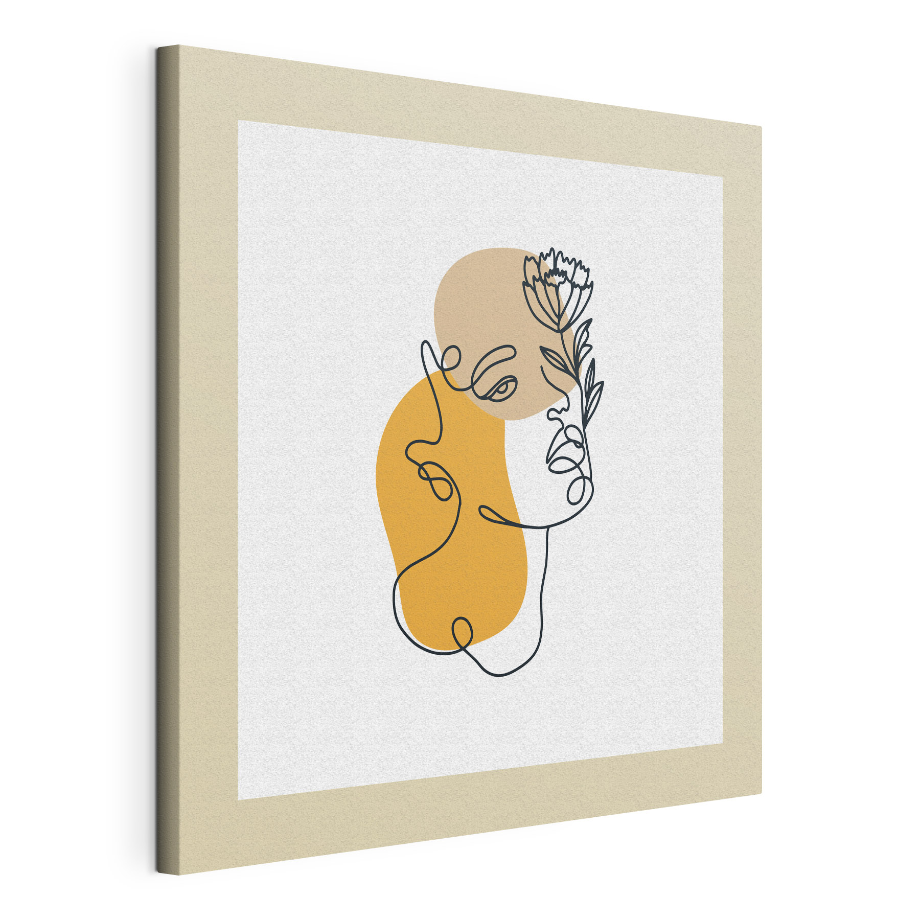 A drawing of a woman's face with a flower A drawing of a woman's face with a flower