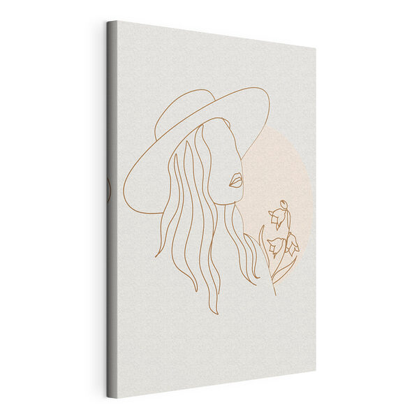 Quadri Il disegno di una donna con un cappello