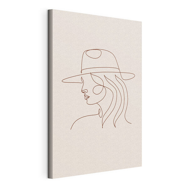 Quadri Il disegno di una donna con un cappello