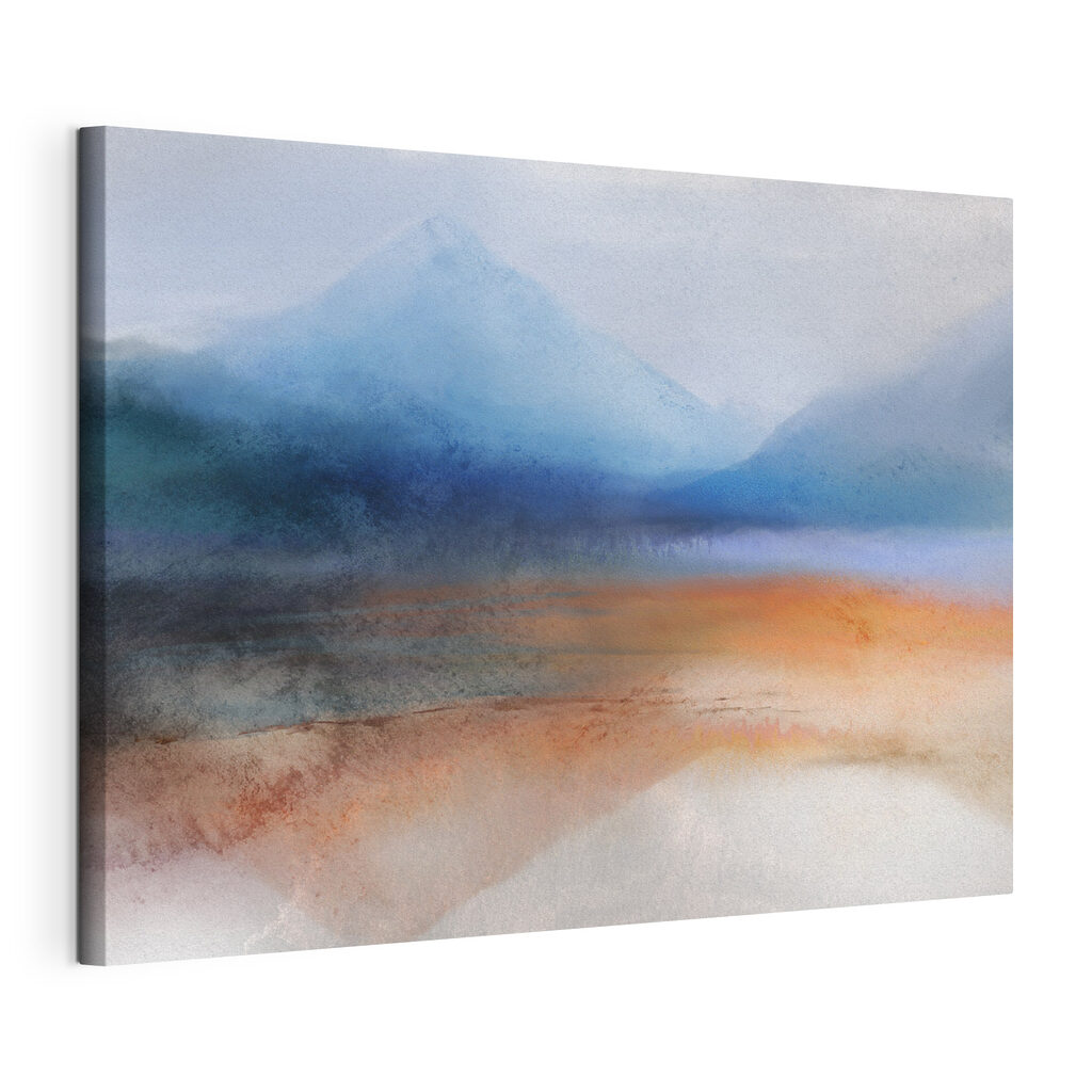 A watercolor painting of mountains and sand A watercolor painting of mountains and sand