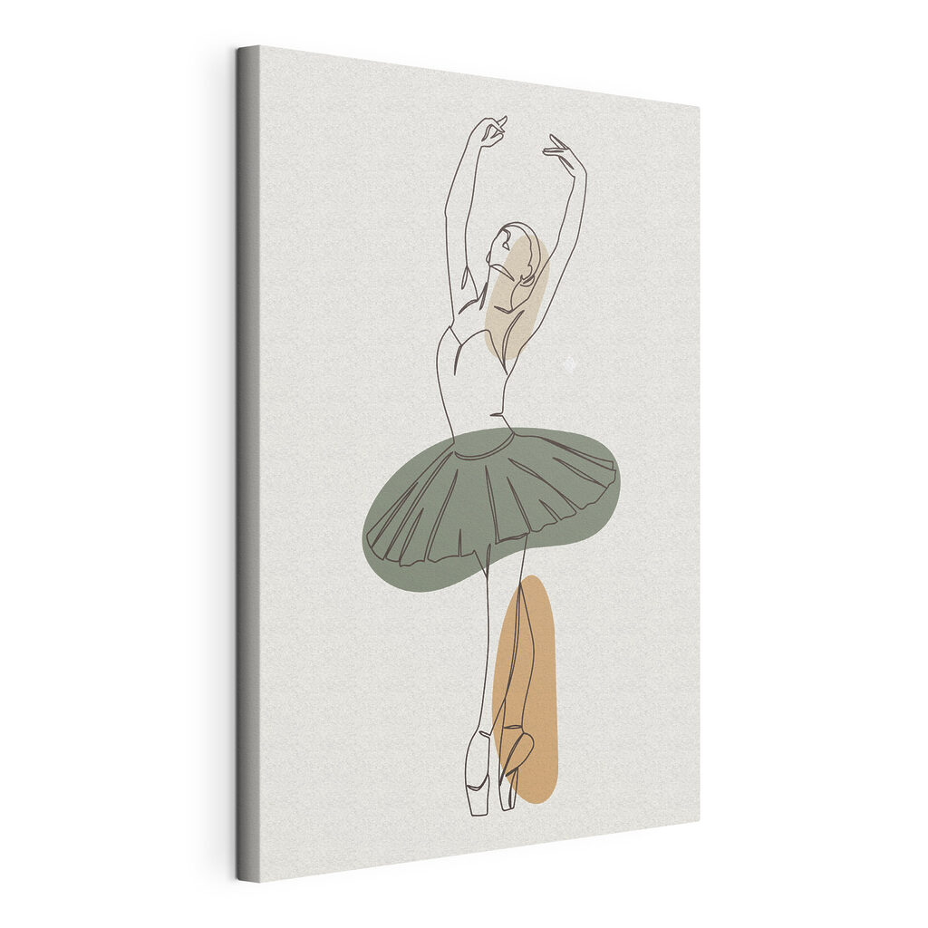 A drawing of a woman in a tutu