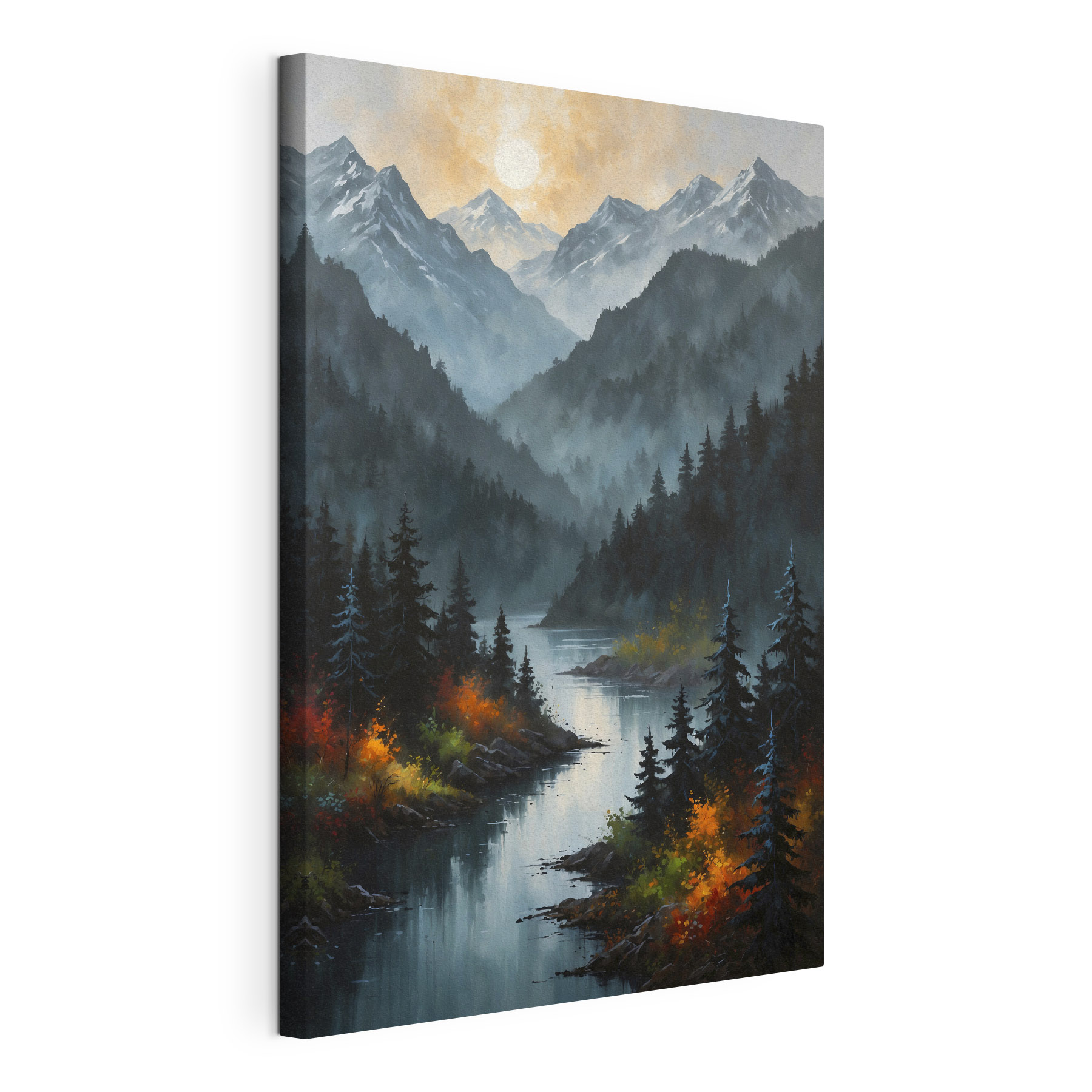 A river running through a mountain valley A river running through a mountain valley