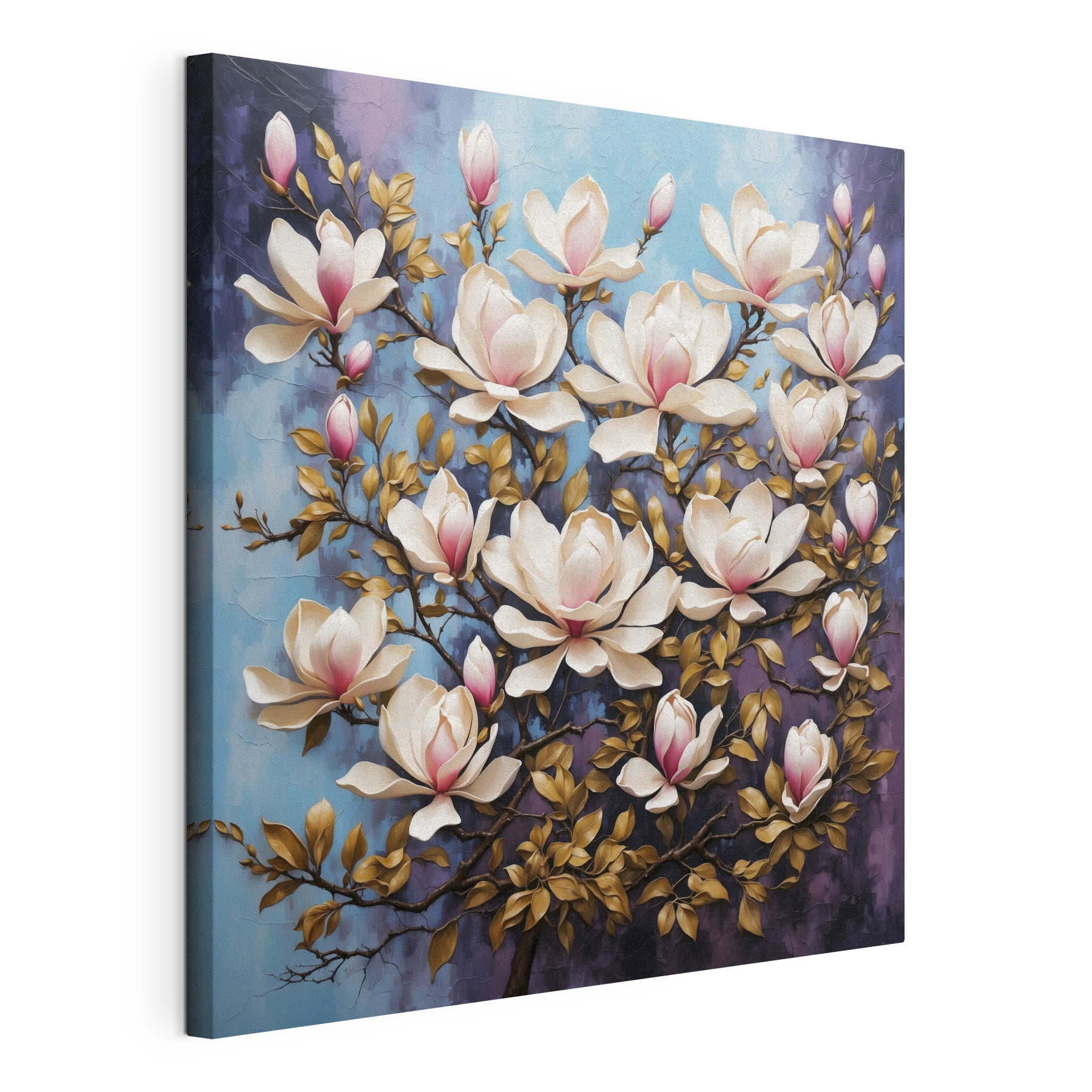 A painting of a tree with flowers A painting of a tree with flowers