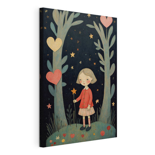 Quadri Quadri Una ragazza con una bacchetta magica in mano nel bosco (COD: s38124)