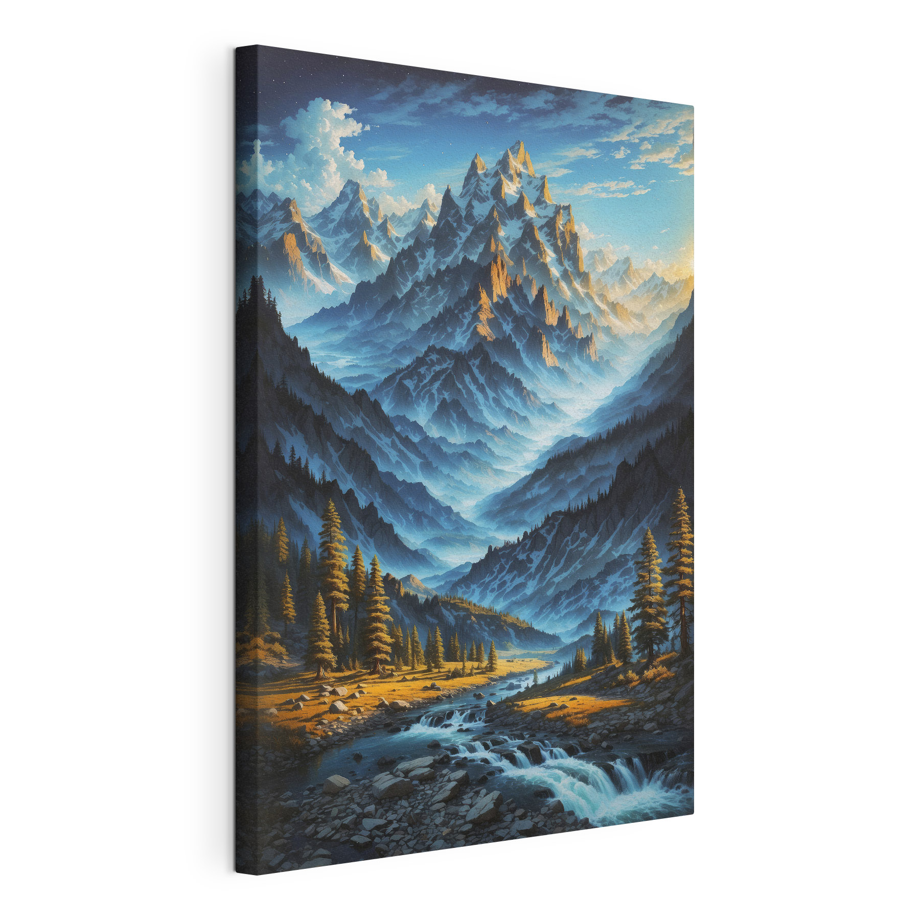 A mountain range with trees and a river A mountain range with trees and a river