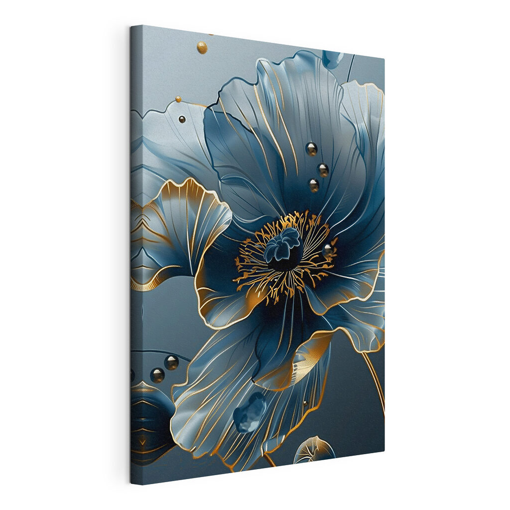 Elegant blue floral design with accents Elegant blue floral design with accents