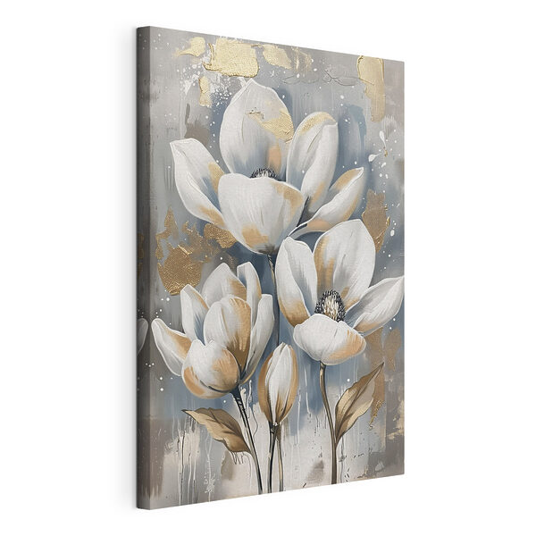 Quadri Un dipinto di fiori bianchi