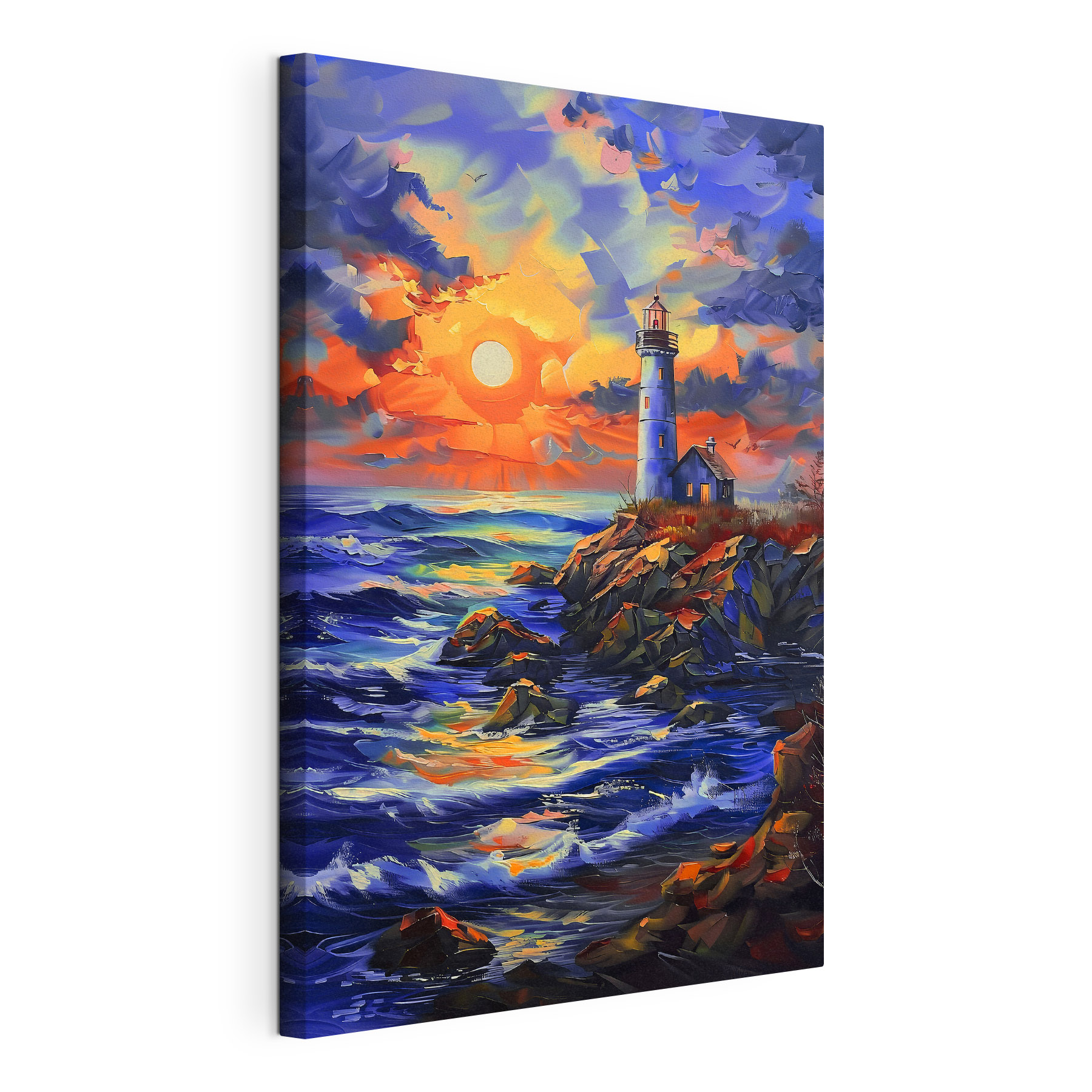 A lighthouse on a rocky shore A lighthouse on a rocky shore