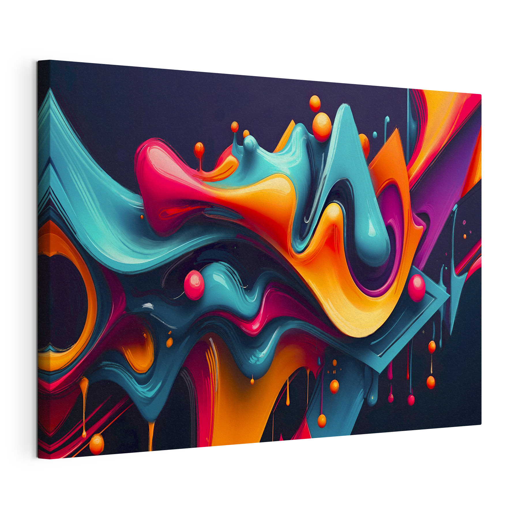 A colorful liquid with small balls