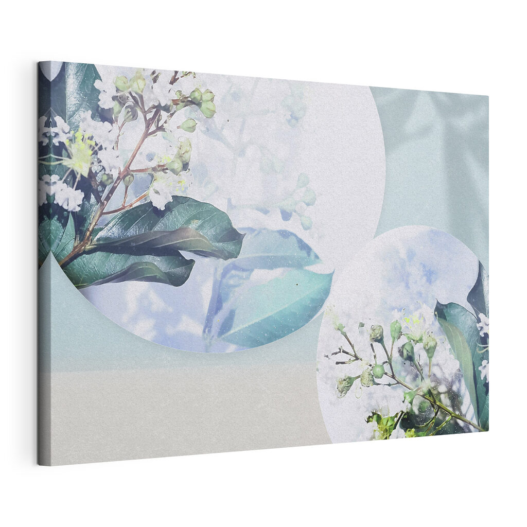 Delicate blooms and lush green leaves