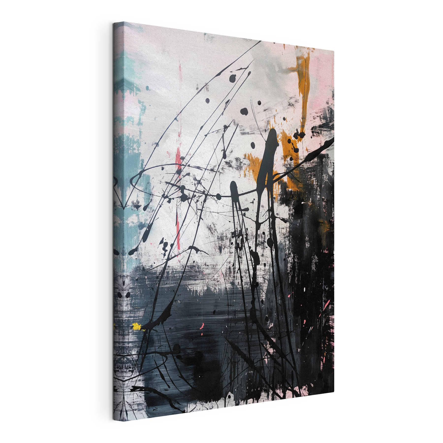A painting of splattered paint
